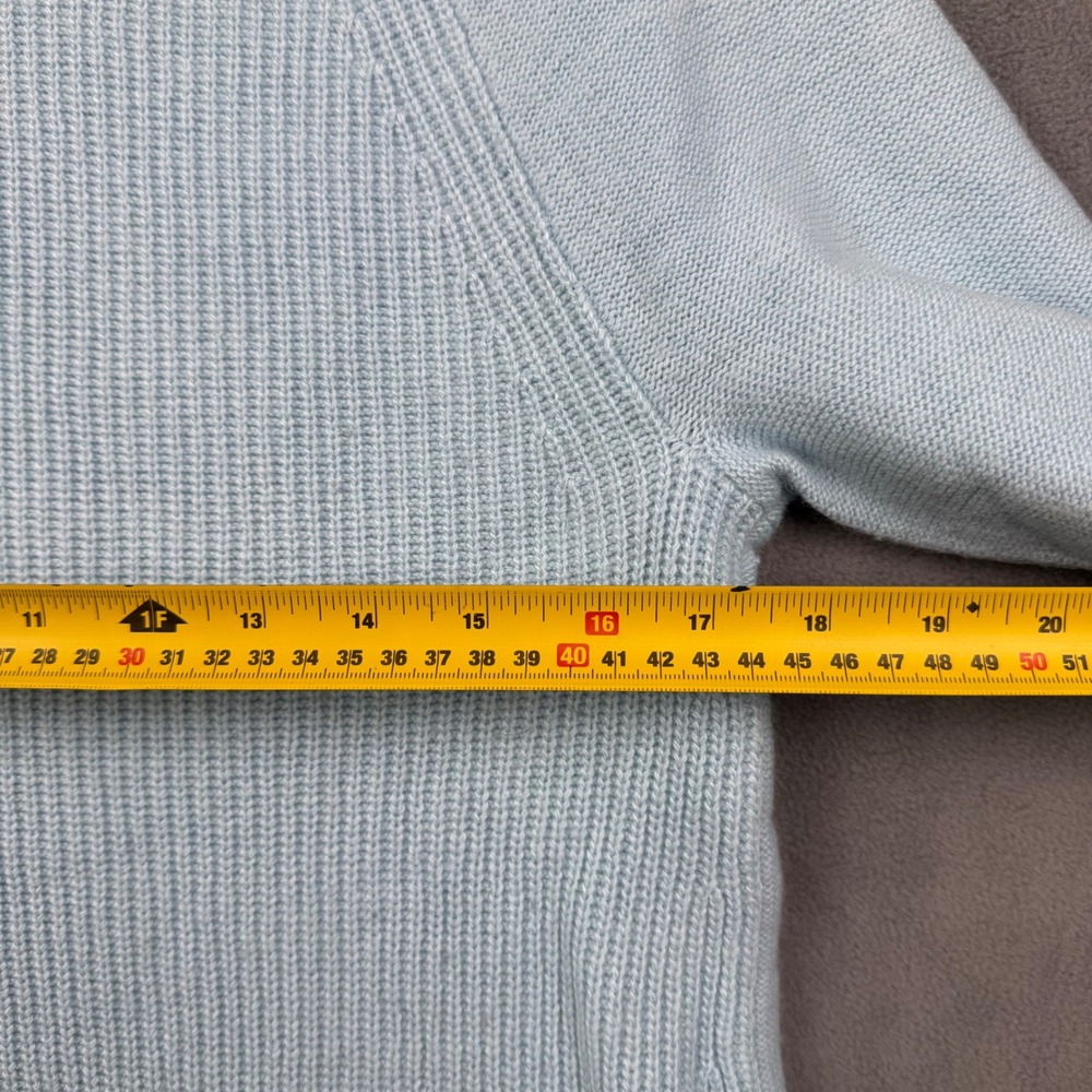 J. Crew Light‎ Blue Waffle Knit Merino Wool Blend Crew Neck Sweater Small - Picture 5 of 7